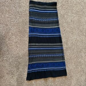 Chelsea & Theodore Blue and Black Maxi Skirt